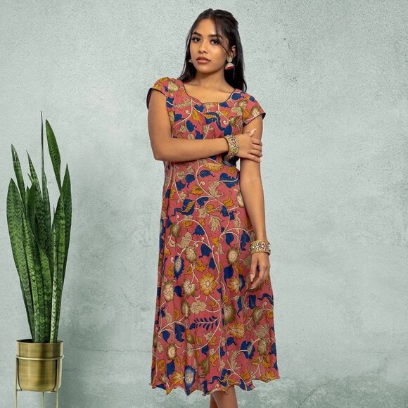 Pink Knee-Length Dress | Tranquil Threads | Muvvas Boutique - Picture 2 of 5